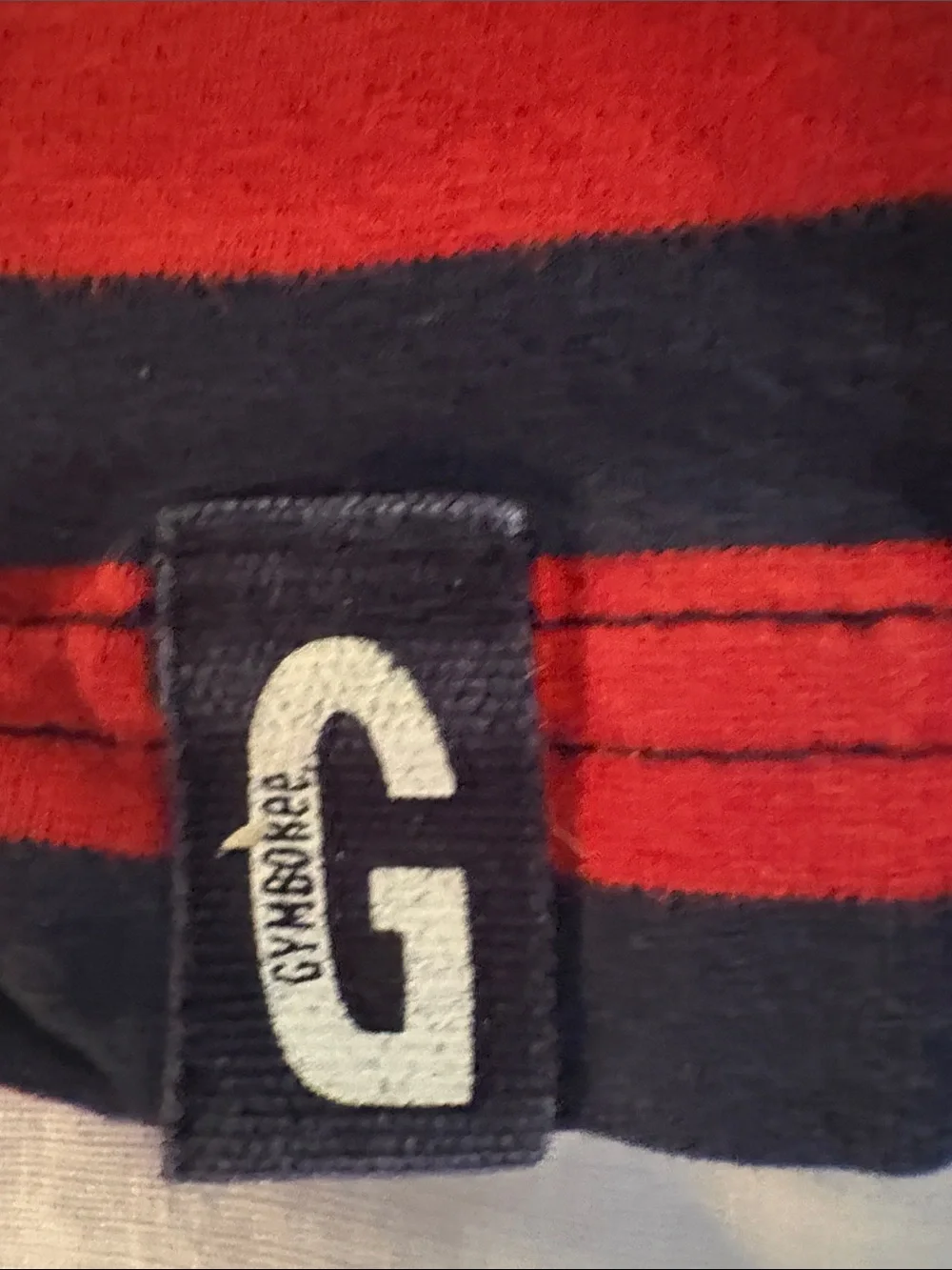 Gymboree Red and Navy Striped Long-Sleeve Pocket Tee